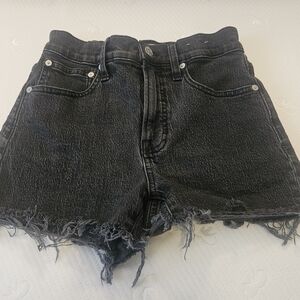 Madewell The Perfect Jean Short with Frayed Hem Black Size 24